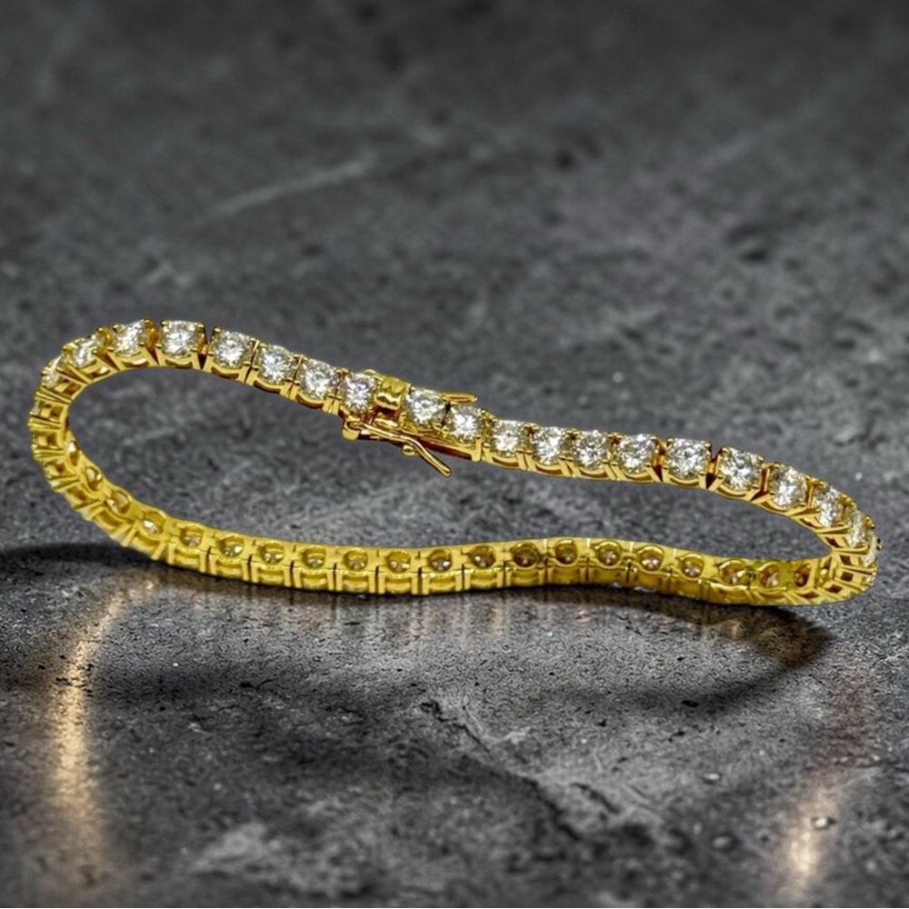 18K Gold Plated, 14.40CTW Moissanite Tennis Bracelet
